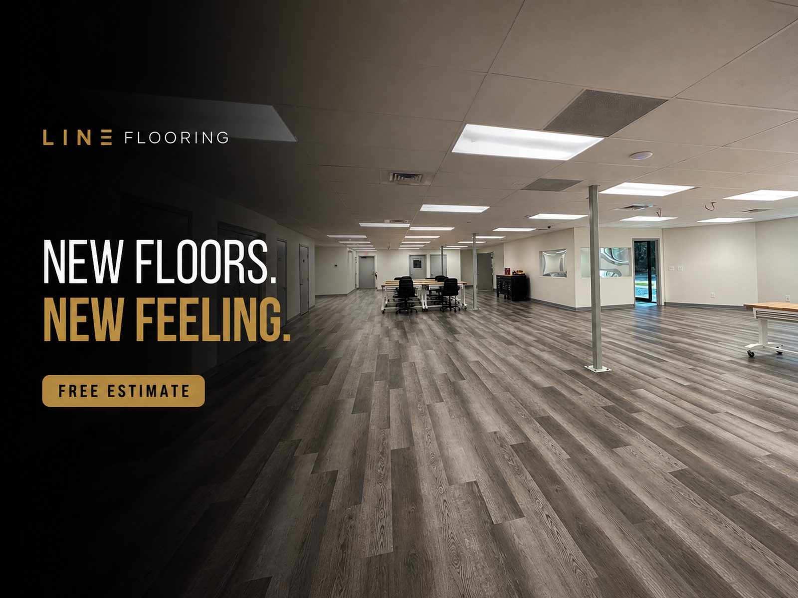 Commercial LVP flooring installation, Line Flooring project