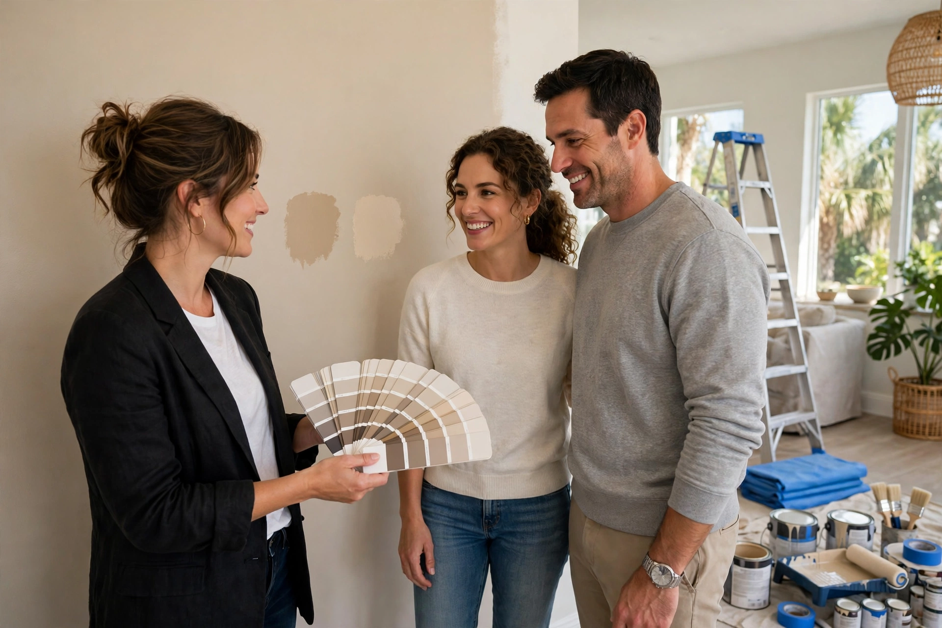 Designer helping choose the perfect paint color, Line Flooring painting project