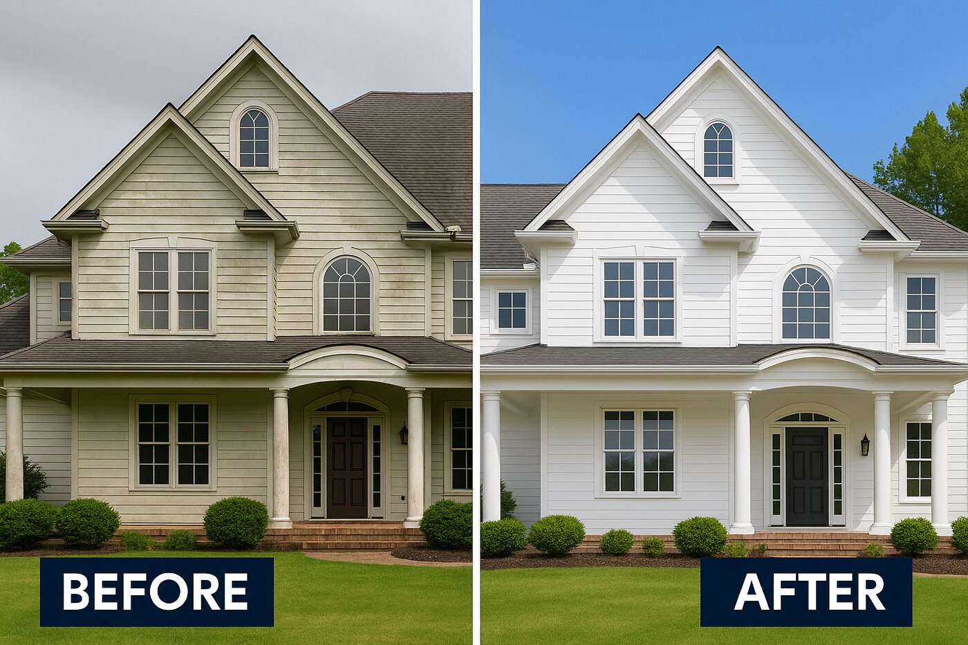 Exterior repaint from tan to bright white